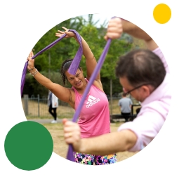 Woman exercising in a park